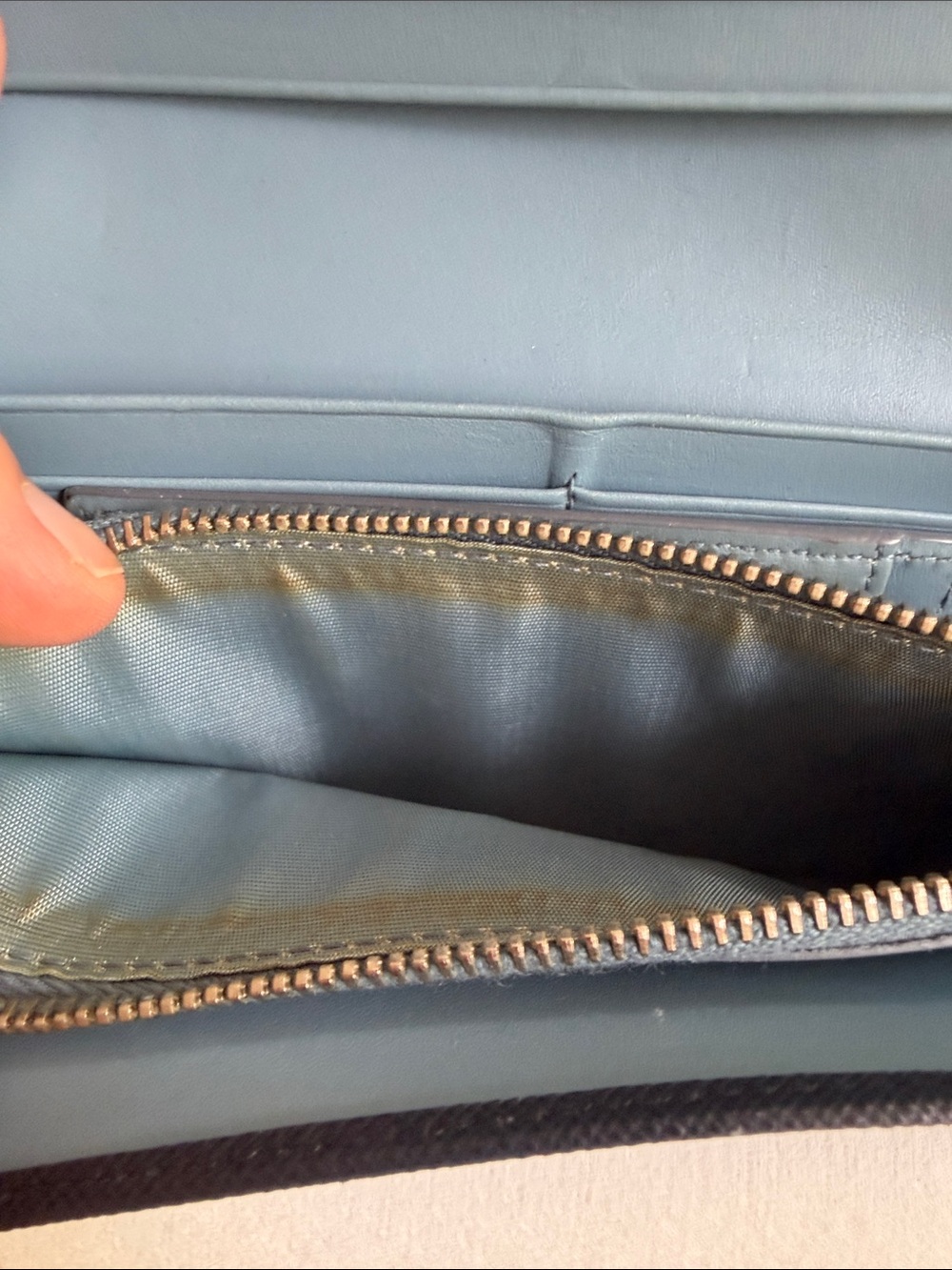 Prada Navy Blue Baltico Saffiano Leather Continental Wallet with Gold Logo - Picture 7 of 16